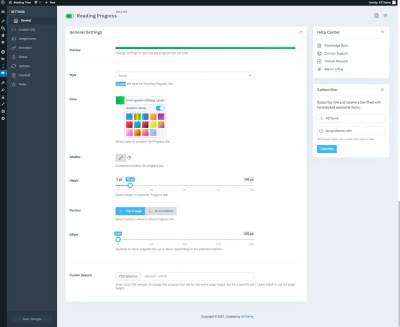 افزونه Reading Time — Reading Progress Bar for WordPress - افزونه نوار ...